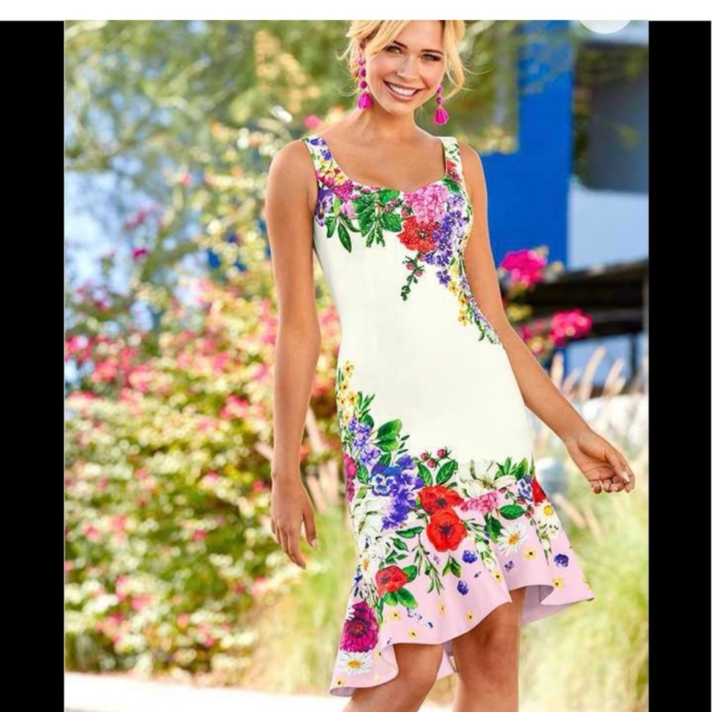 Raffle trim da detail floral dress